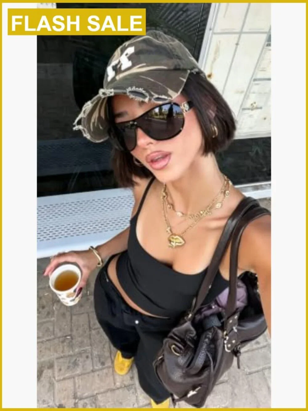 Y2K Oversized Wrap Around Sunglasses Non-Polarized UV400
